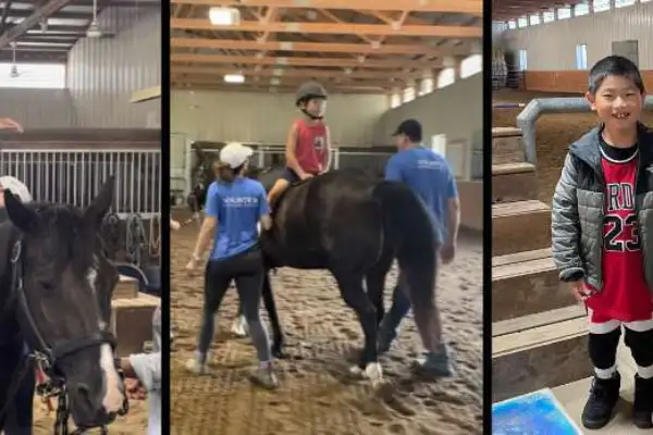 Eight-Year-Old Ian Participates in Equine-Assisted Therapy Thanks to Variety