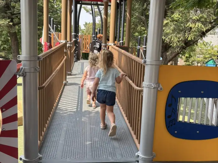 Kids on the ramps at the Iowa State Fair Playground